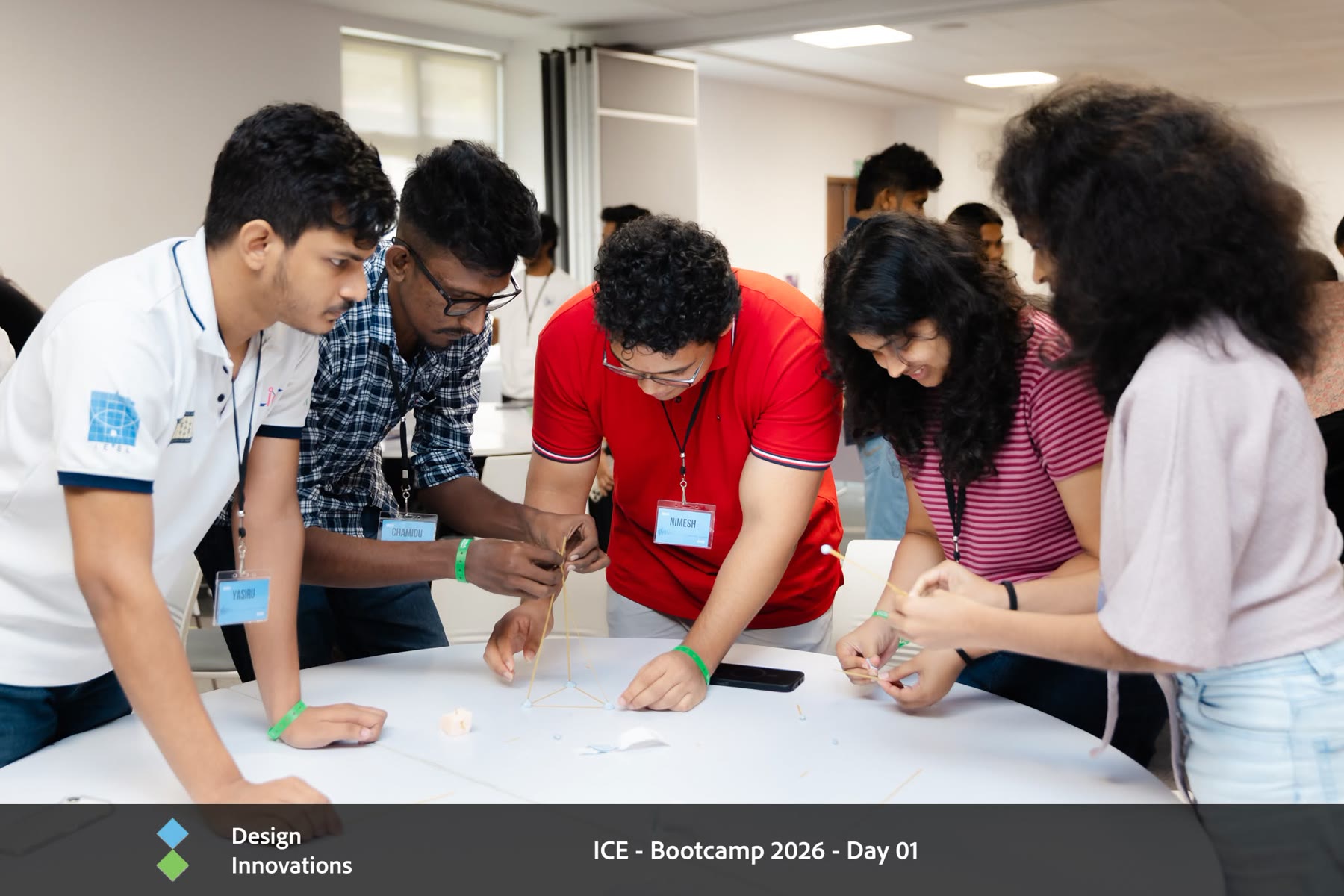 Team E prototyping during ICE Bootcamp 2026, Day 01