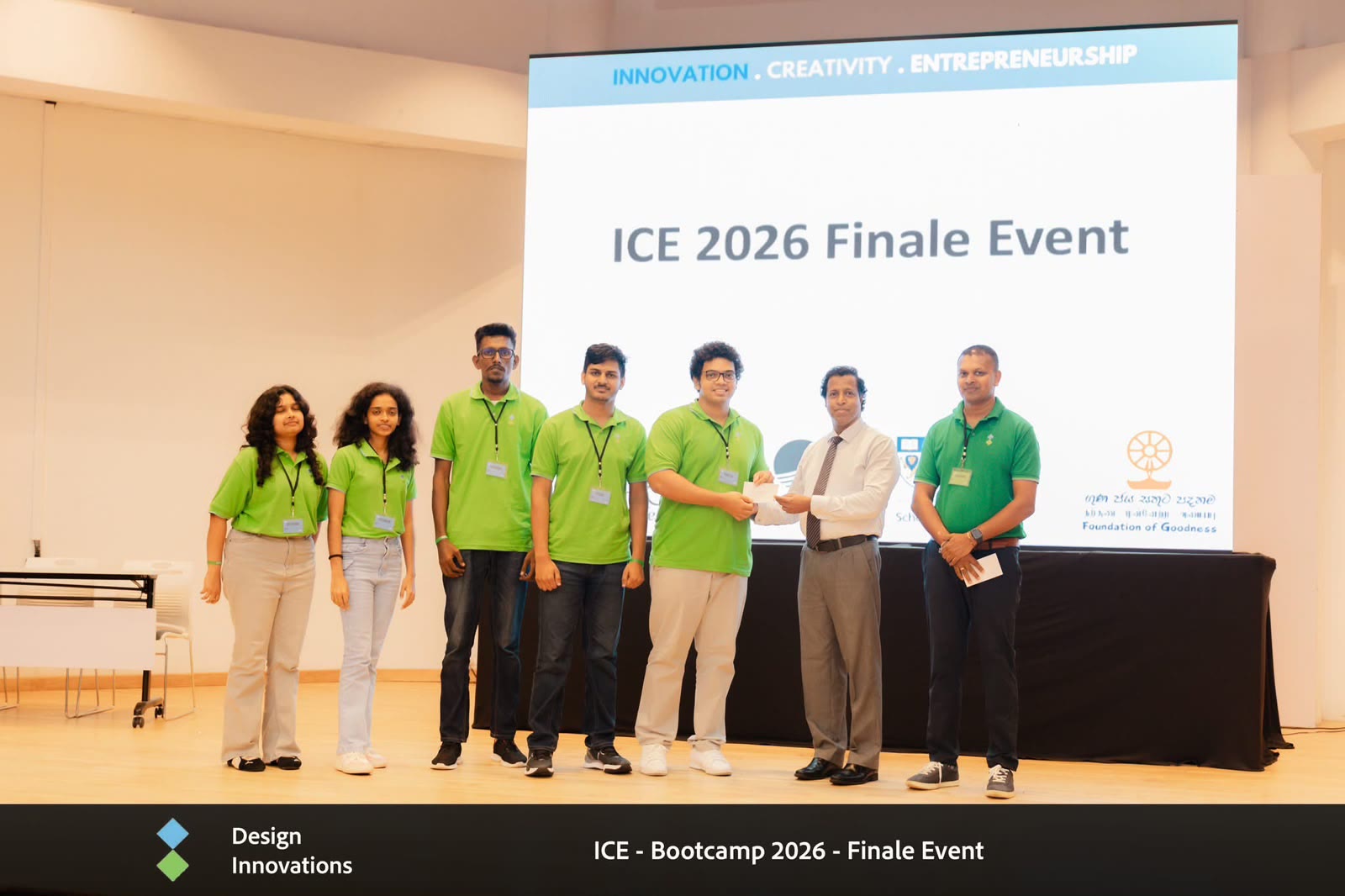 Team E on stage at the ICE Bootcamp 2026 finale event